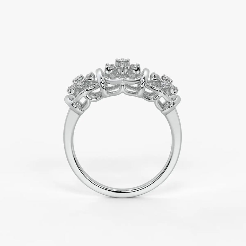 Celestara Floral Halo Statement Ring
