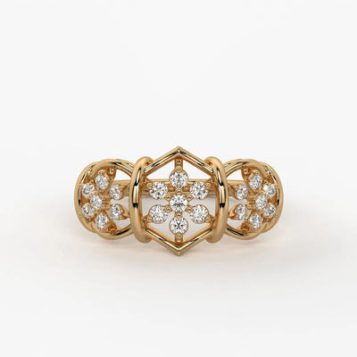 Celestara Floral Halo Statement Ring