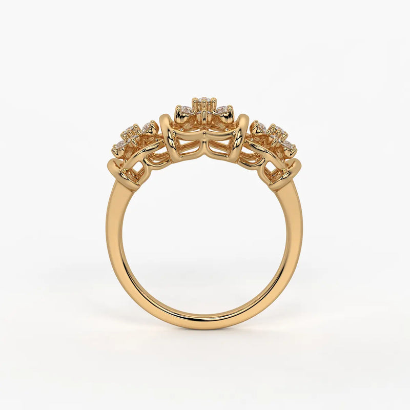 Celestara Floral Halo Statement Ring