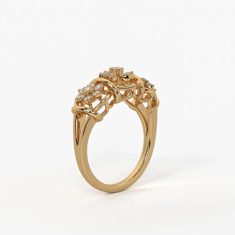 Celestara Floral Halo Statement Ring