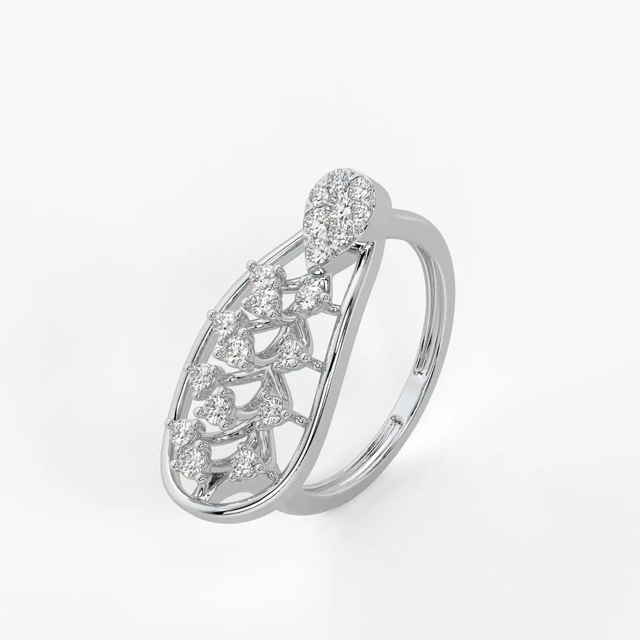 Elowen Leafdrop Diamond Statement Ring
