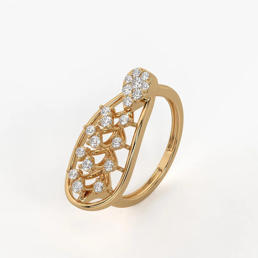 Elowen Leafdrop Diamond Statement Ring