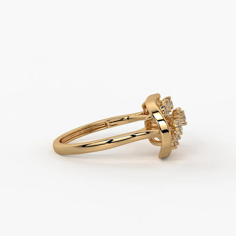 Elowen Leafdrop Diamond Statement Ring