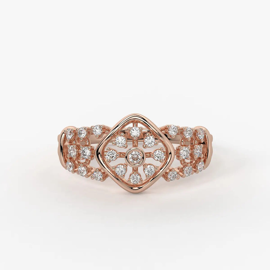 Averelle Lattice Bloom Diamond Ring