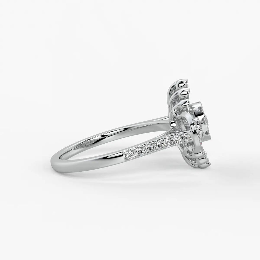Solviera Radiant Halo Bloom Diamond Ring