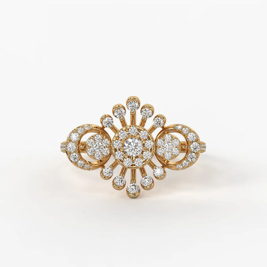 Solviera Radiant Halo Bloom Diamond Ring
