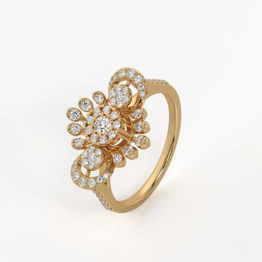 Solviera Radiant Halo Bloom Diamond Ring