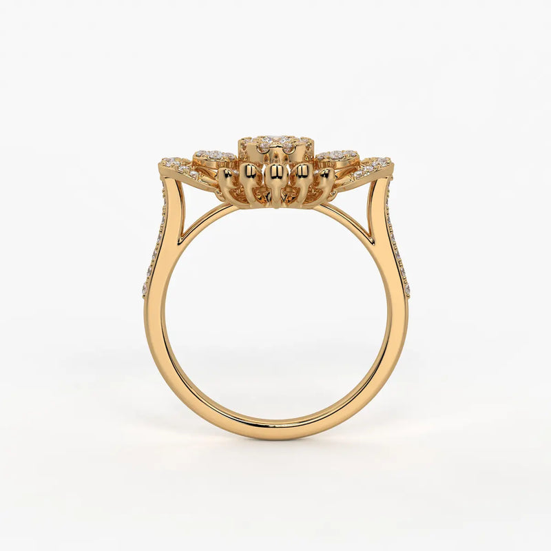 Solviera Radiant Halo Bloom Diamond Ring