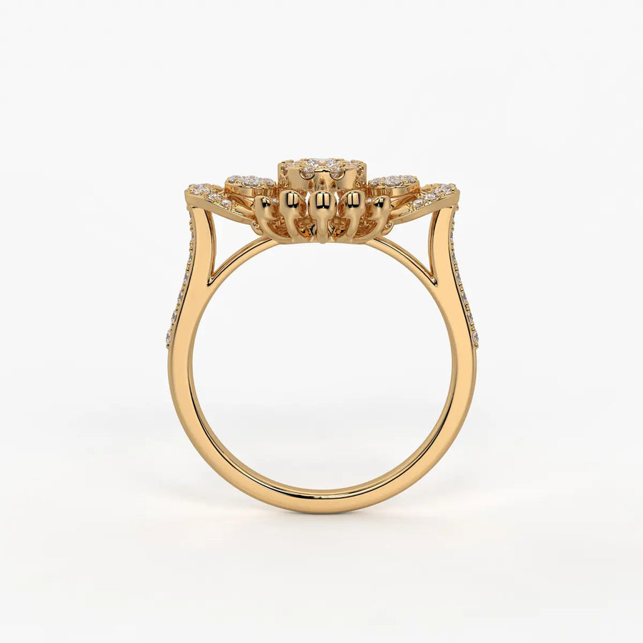Solviera Radiant Halo Bloom Diamond Ring