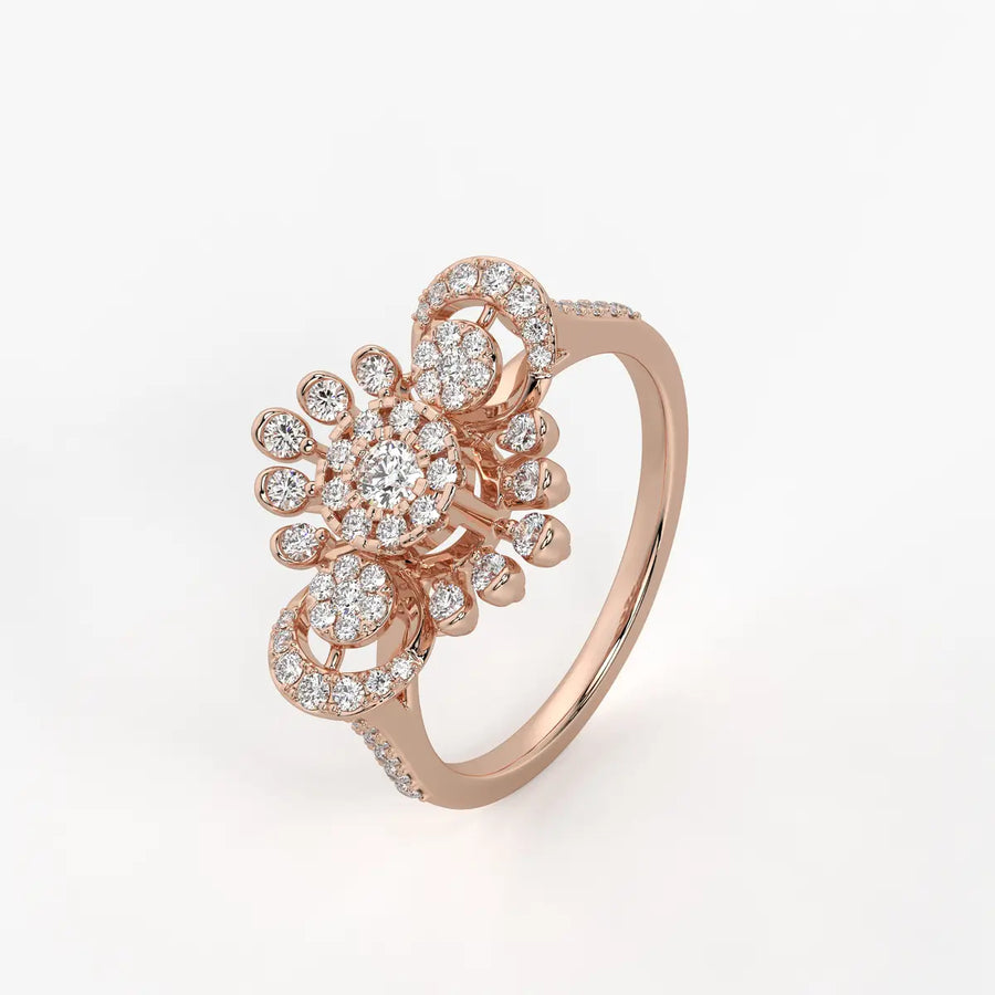 Solviera Radiant Halo Bloom Diamond Ring