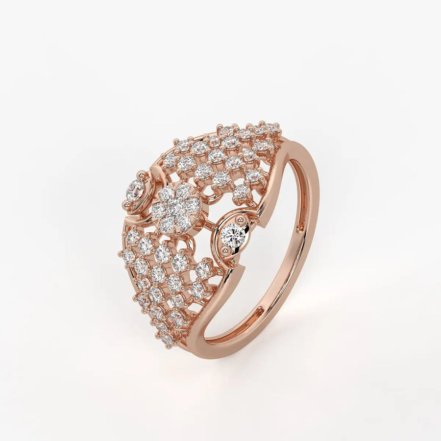 Luneria Twin Halo Bloom Diamond Ring