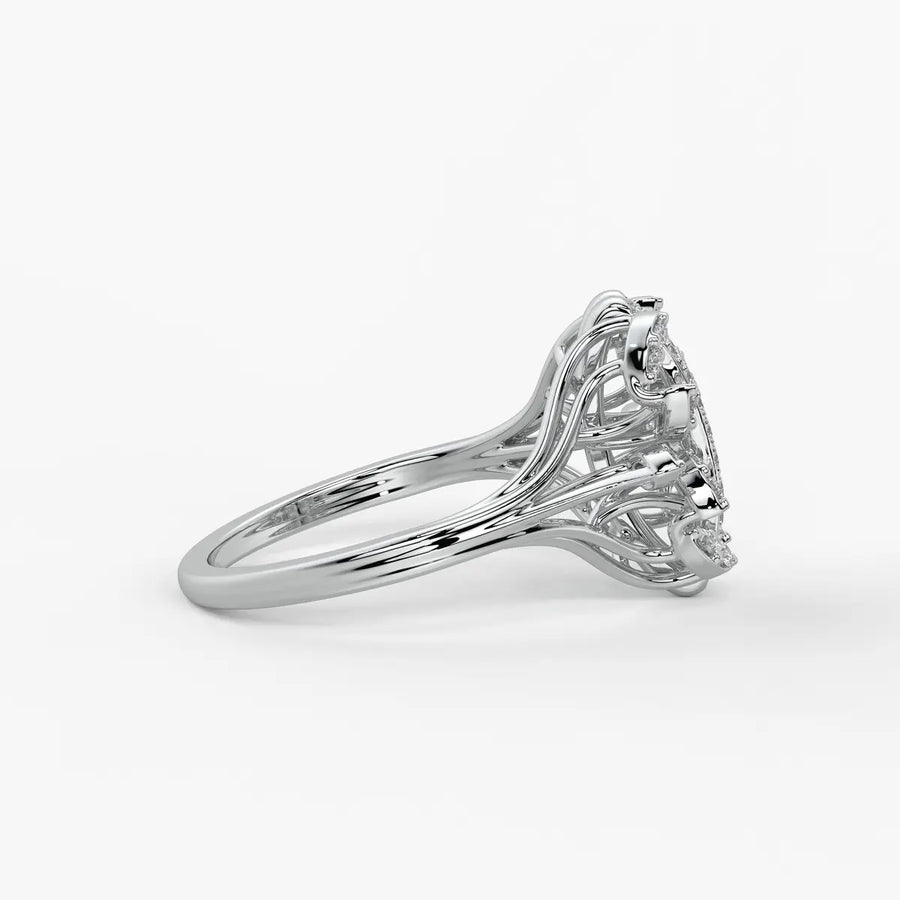 Auravelle Twin Line Petal Spark Ring