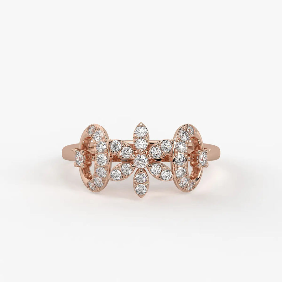 Florastra Dual Halo Bloom Ring