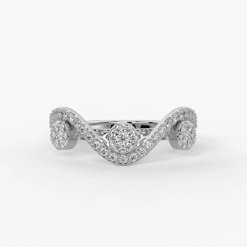 Ziya Floral Swirl Wave Ring