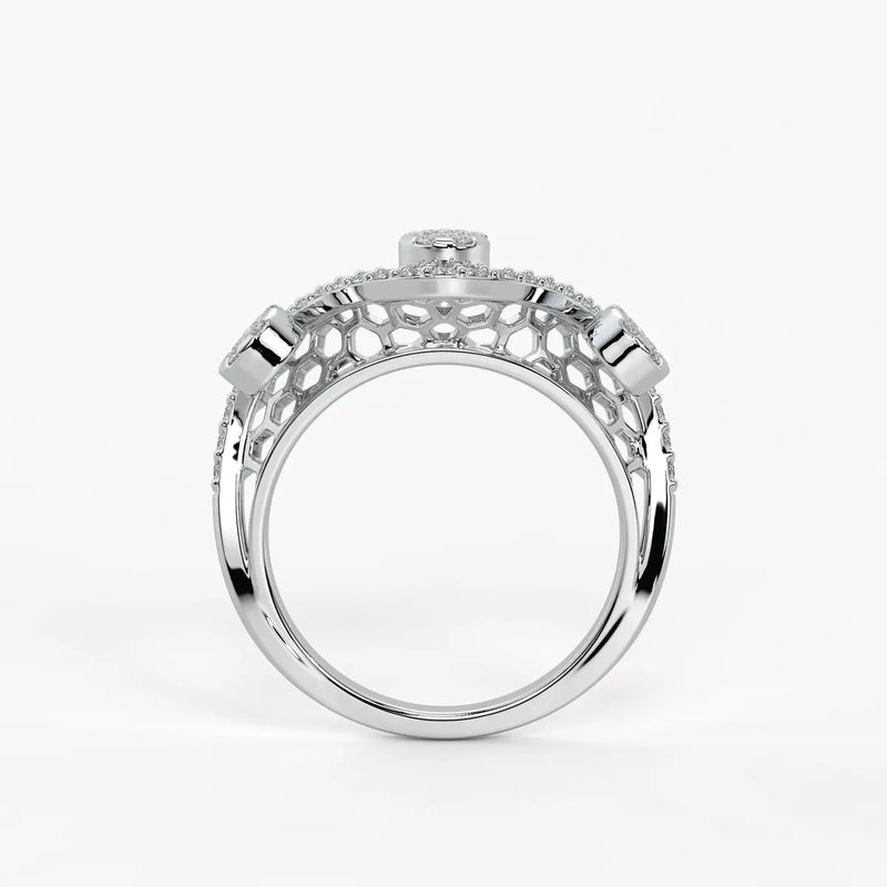 Ziya Floral Swirl Wave Ring