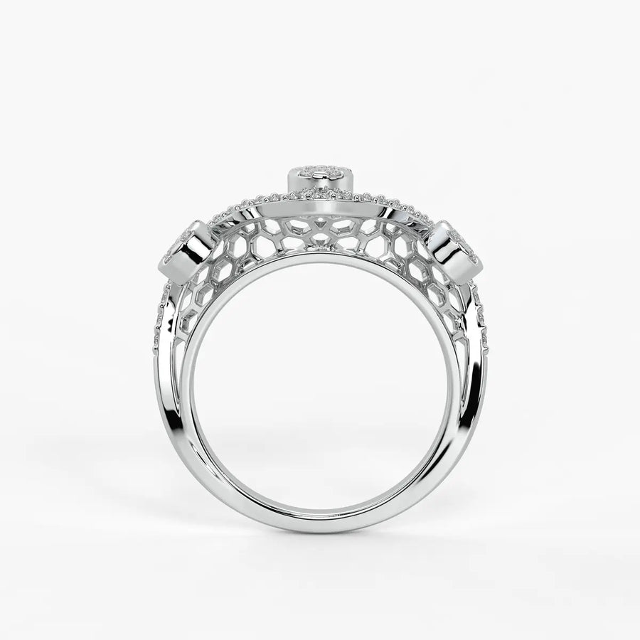 Ziya Floral Swirl Wave Ring