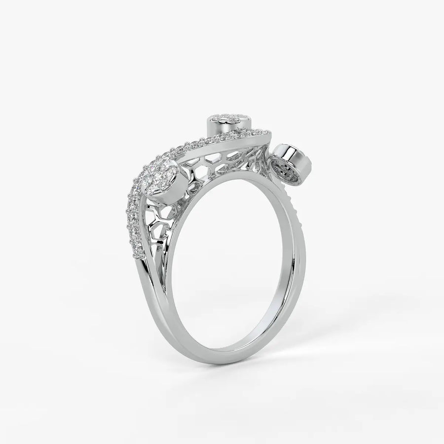Ziya Floral Swirl Wave Ring