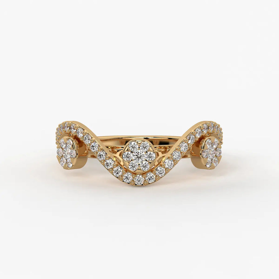 Ziya Floral Swirl Wave Ring