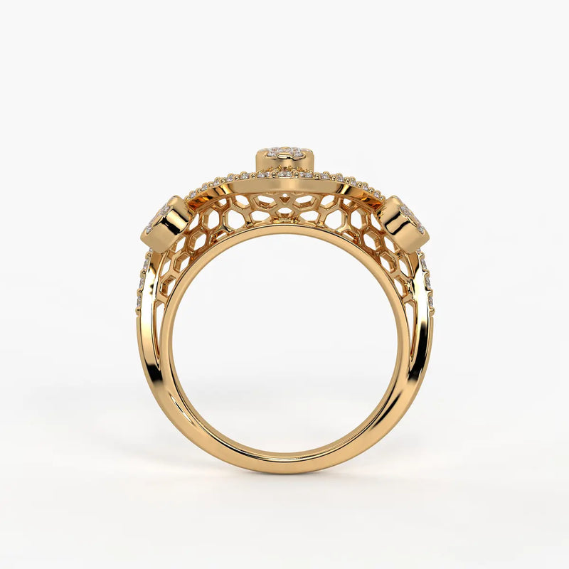 Ziya Floral Swirl Wave Ring