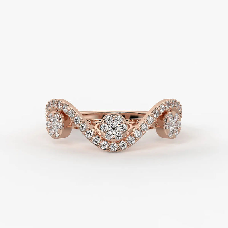 Ziya Floral Swirl Wave Ring