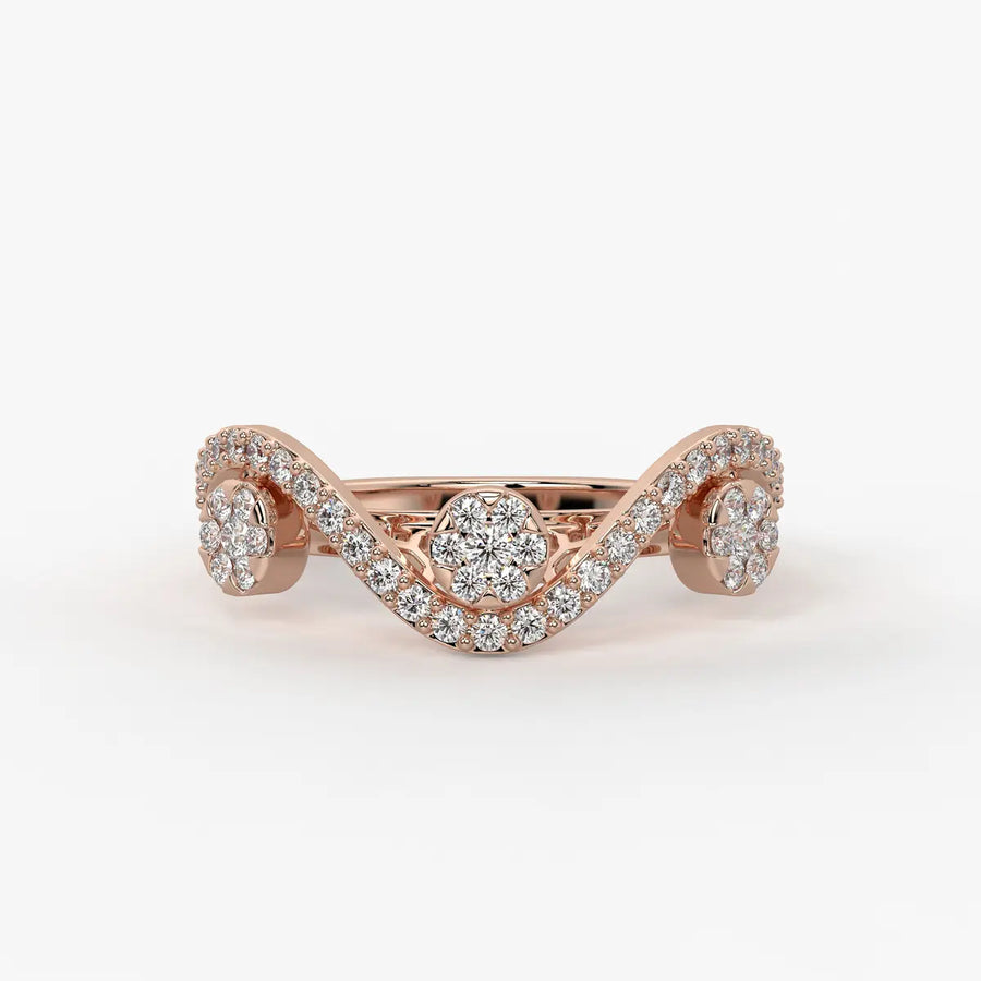 Ziya Floral Swirl Wave Ring