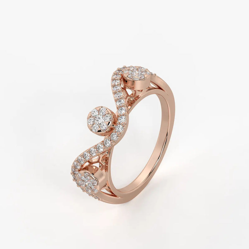 Ziya Floral Swirl Wave Ring