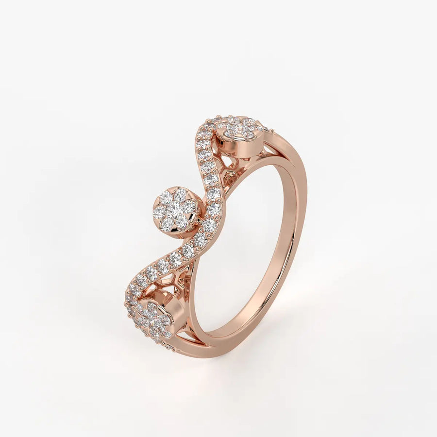 Ziya Floral Swirl Wave Ring