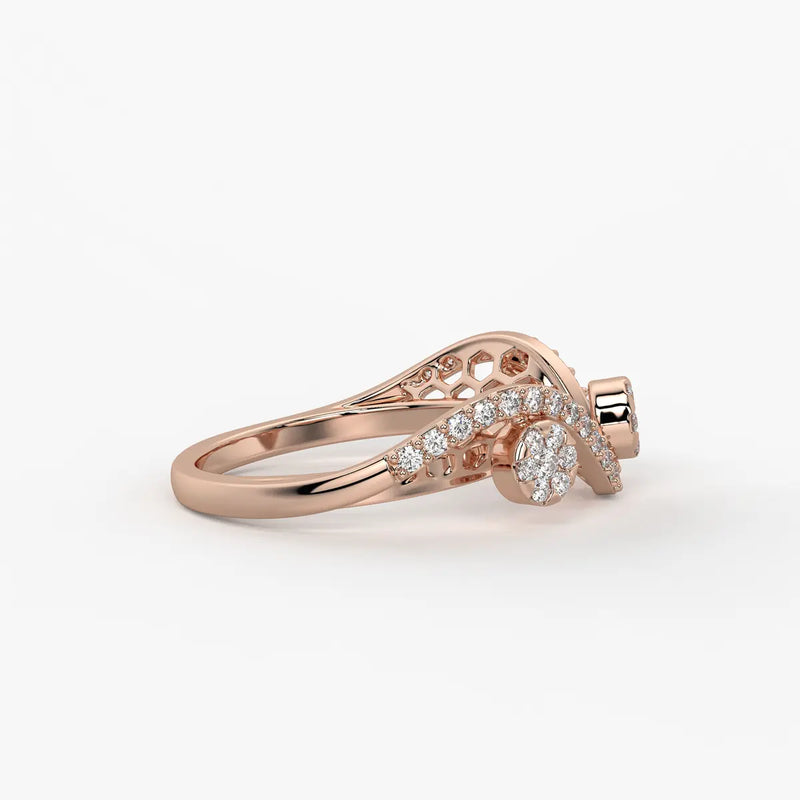 Ziya Floral Swirl Wave Ring