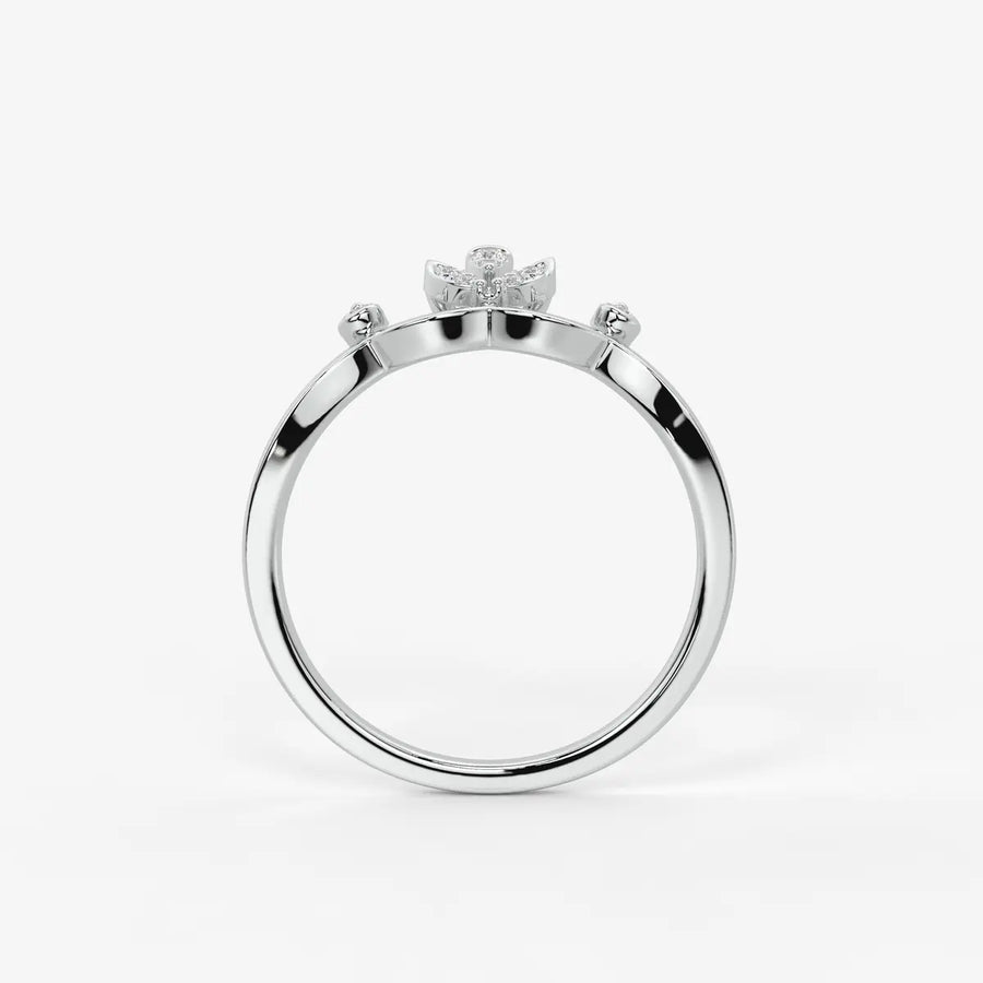 Aurvielle Diamond Lotus Crest Ring