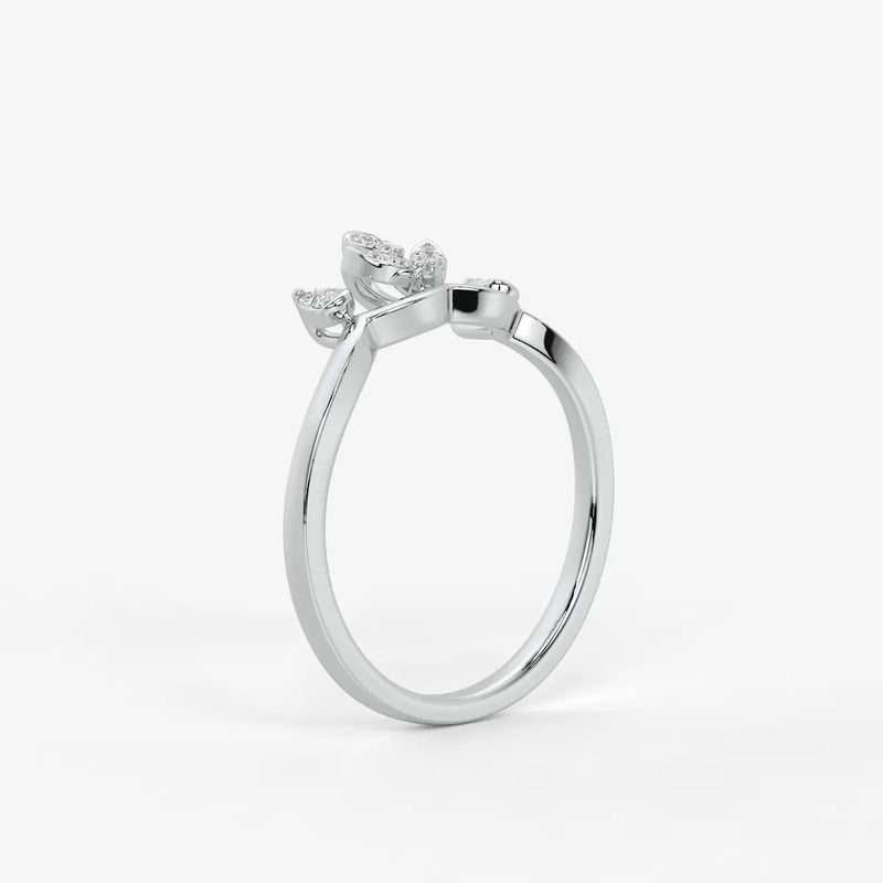 Aurvielle Diamond Lotus Crest Ring