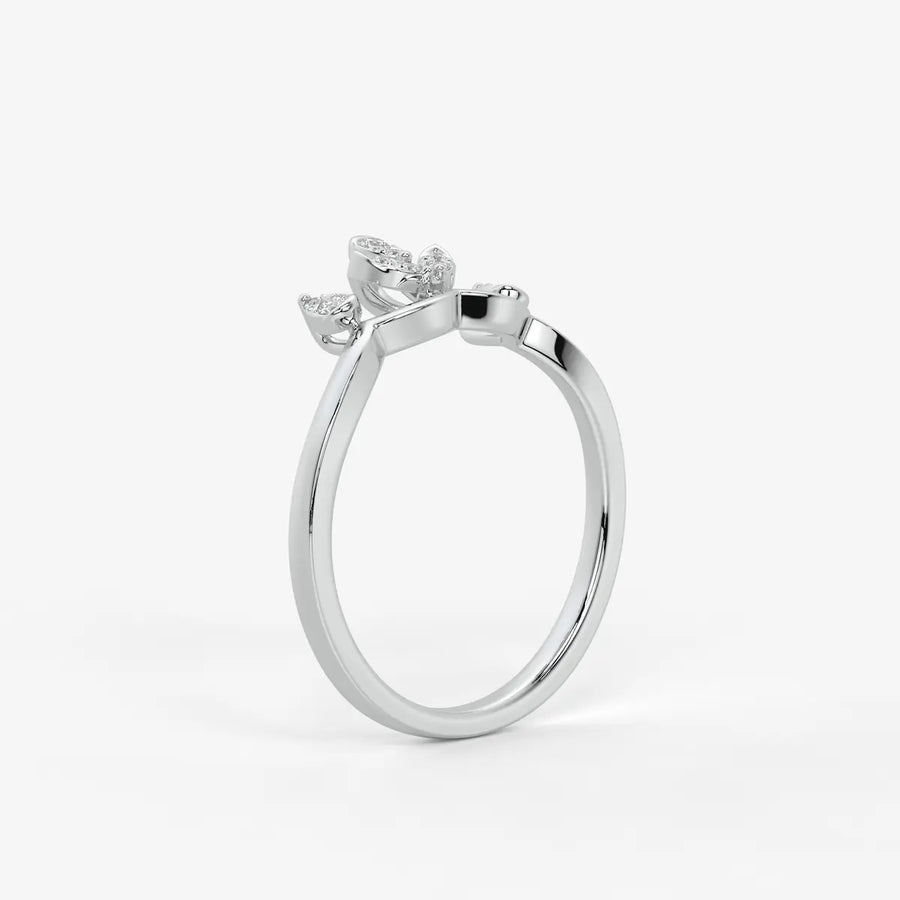Aurvielle Diamond Lotus Crest Ring