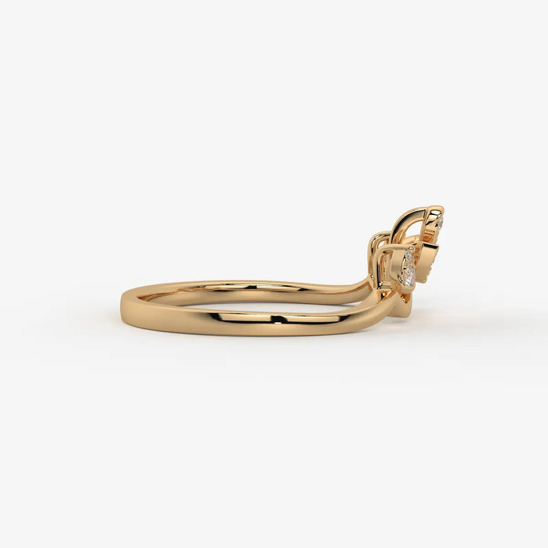 Aurvielle Diamond Lotus Crest Ring