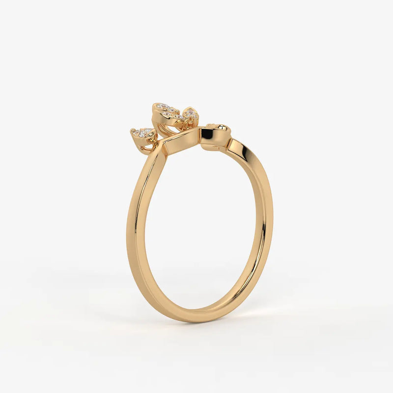 Aurvielle Diamond Lotus Crest Ring