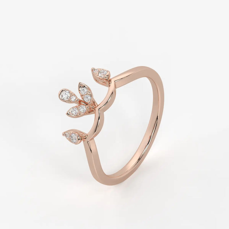 Aurvielle Diamond Lotus Crest Ring