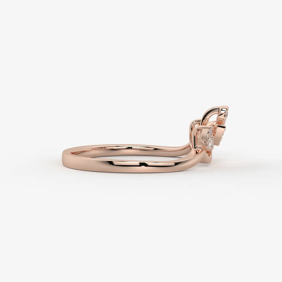 Aurvielle Diamond Lotus Crest Ring