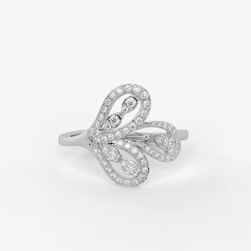 Zevara Diamond Plume Aura Ring