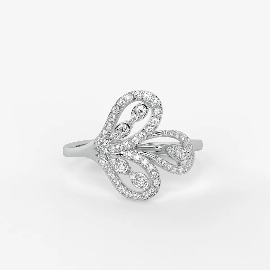 Zevara Diamond Plume Aura Ring