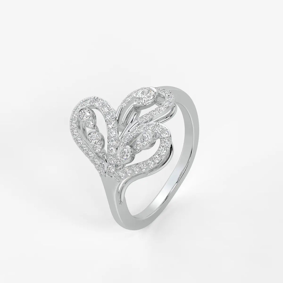 Zevara Diamond Plume Aura Ring