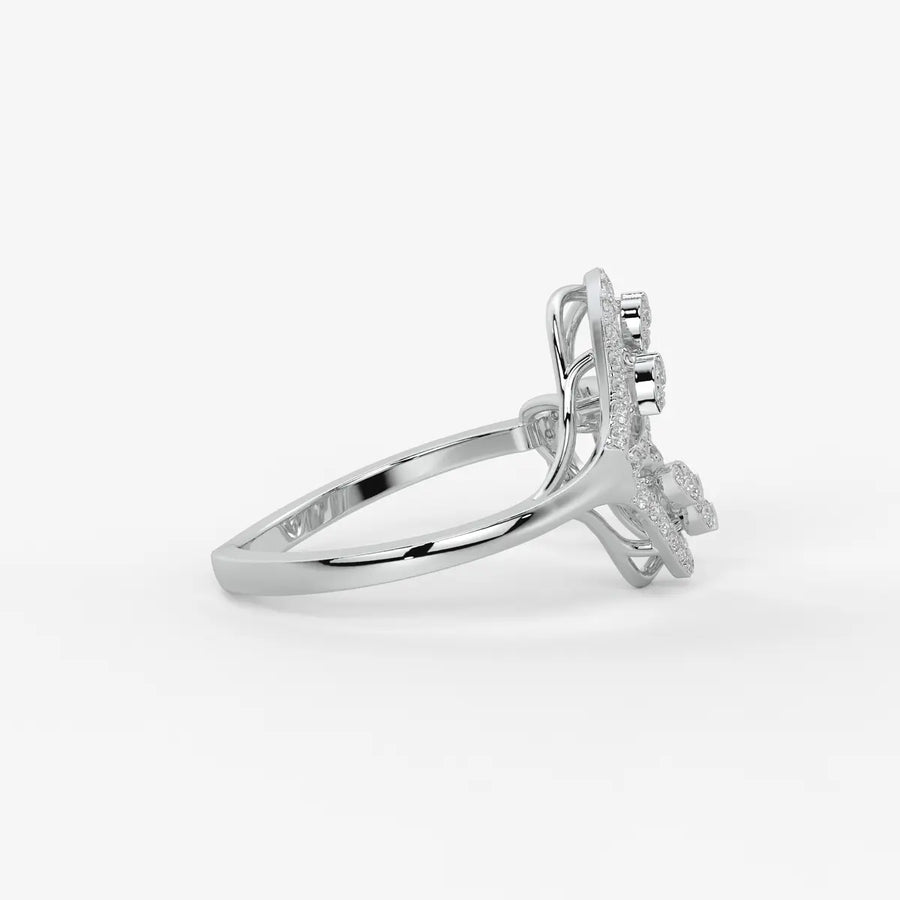 Zevara Diamond Plume Aura Ring