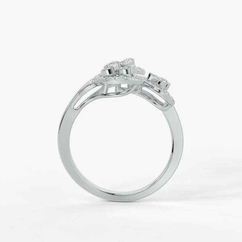 Zevara Diamond Plume Aura Ring