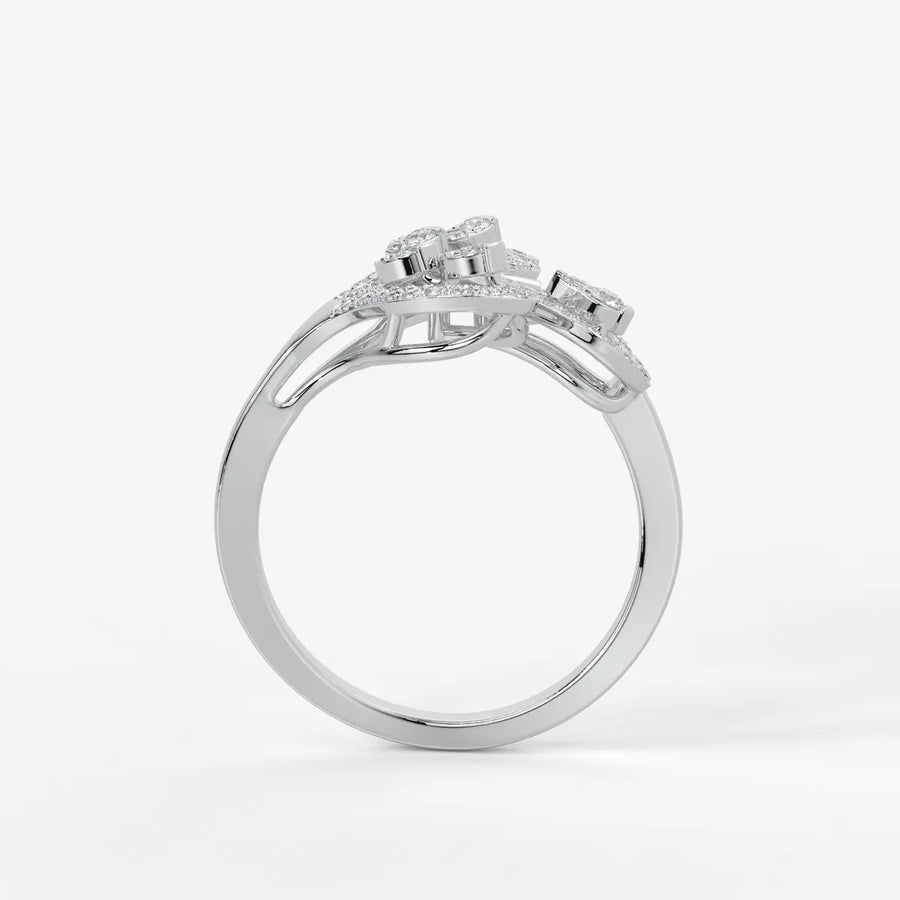 Zevara Diamond Plume Aura Ring
