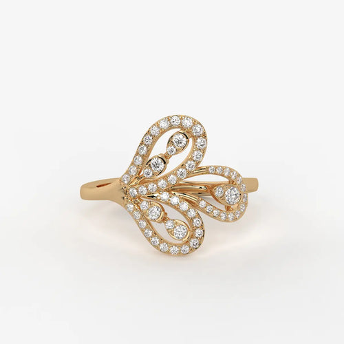Zevara Diamond Plume Aura Ring