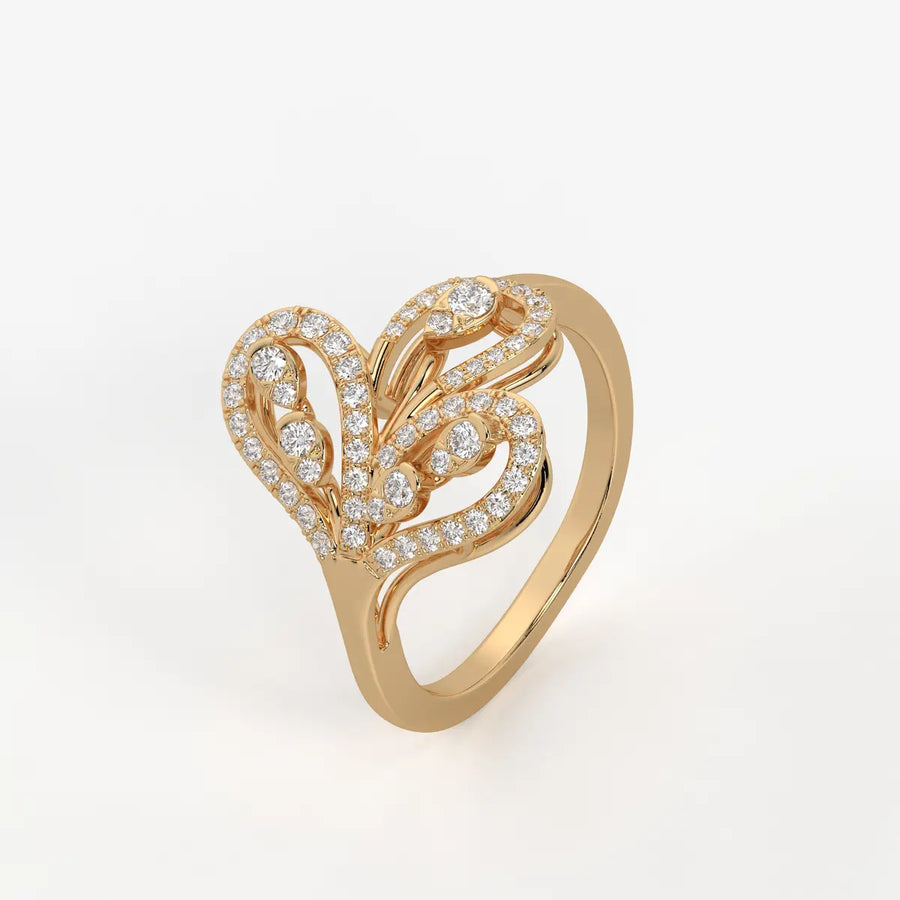 Zevara Diamond Plume Aura Ring