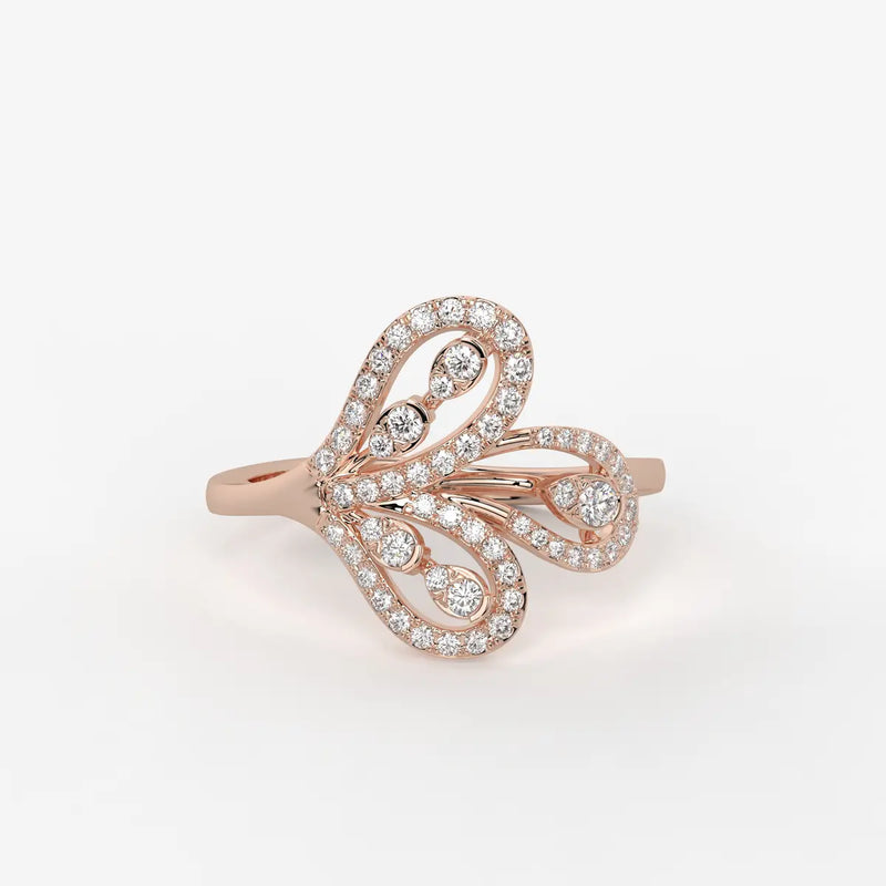 Zevara Diamond Plume Aura Ring