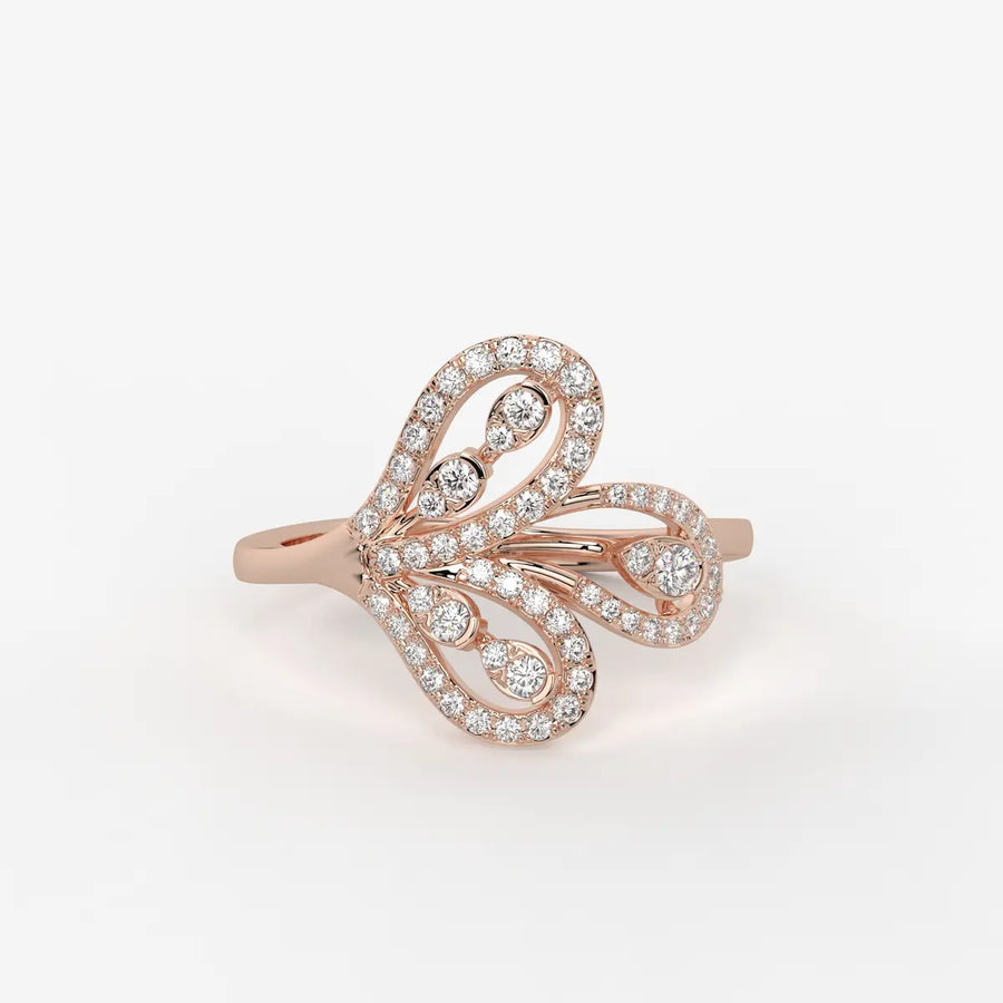 Zevara Diamond Plume Aura Ring