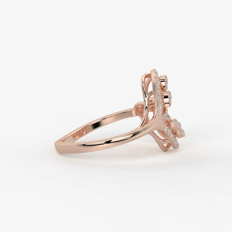 Zevara Diamond Plume Aura Ring