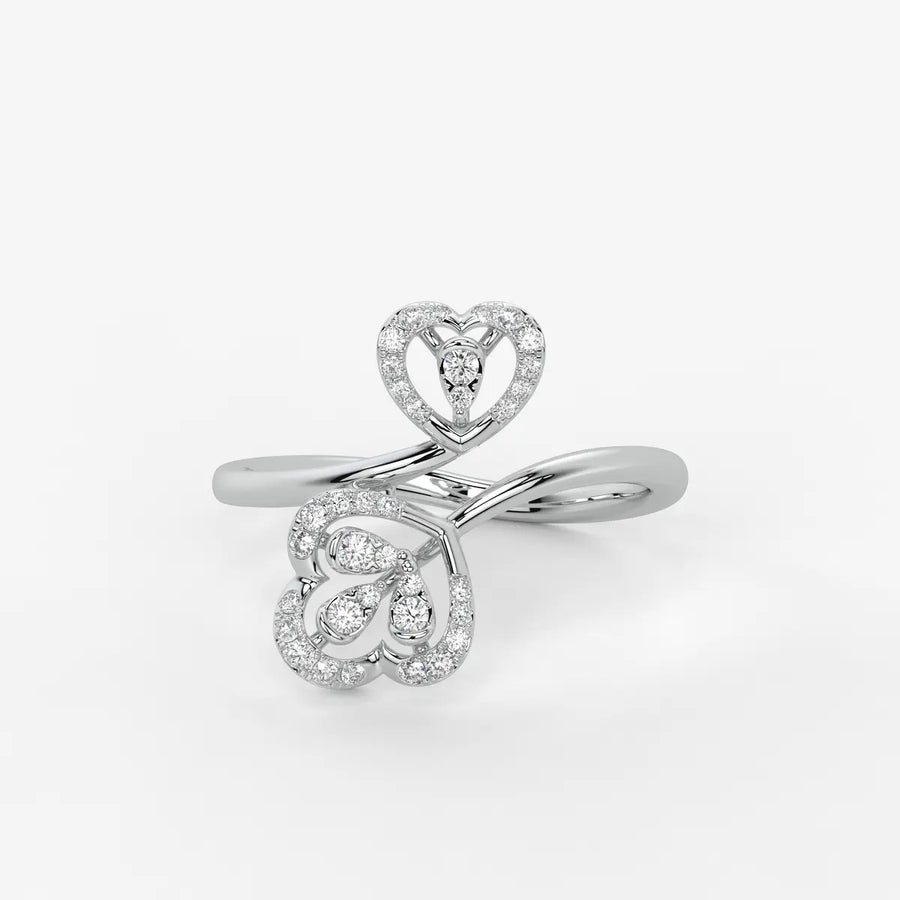 Elarisse Diamond Heart Duet Ring