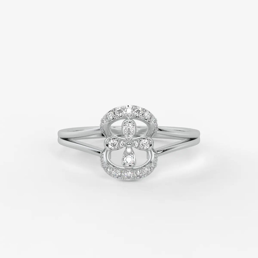 Ornelya Diamond Halo Bloom Ring