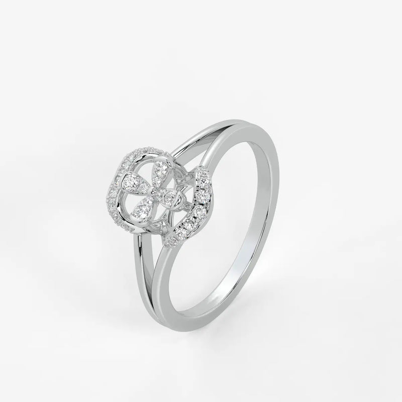 Ornelya Diamond Halo Bloom Ring
