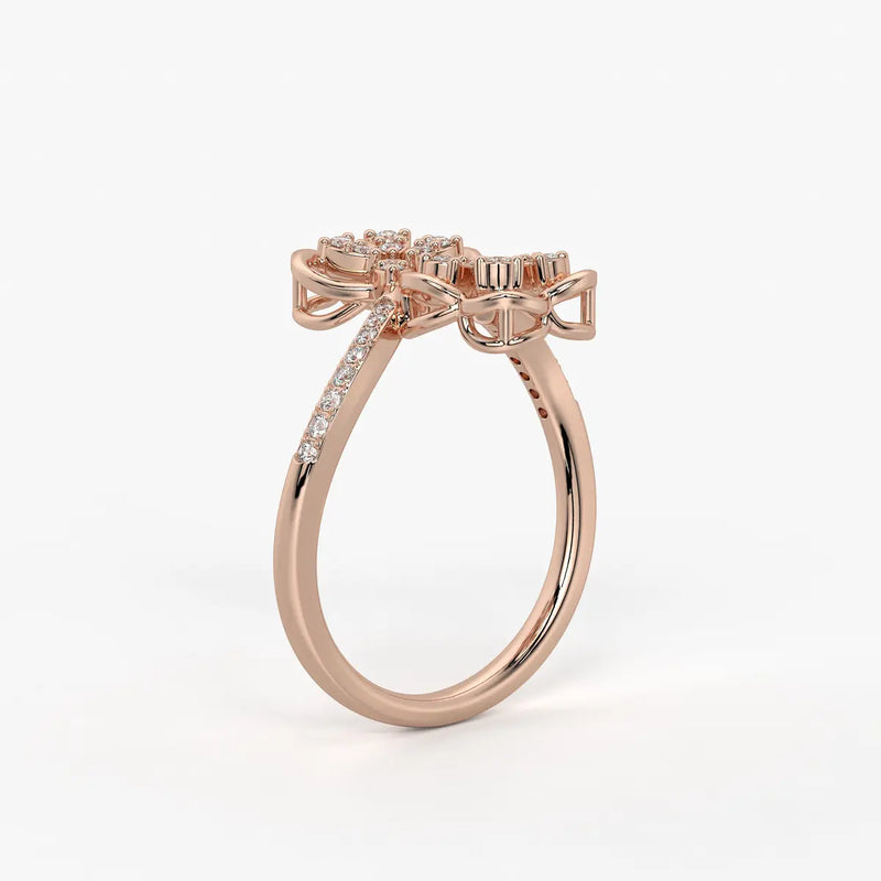 Mirevya Diamond Butterfly Bloom Ring